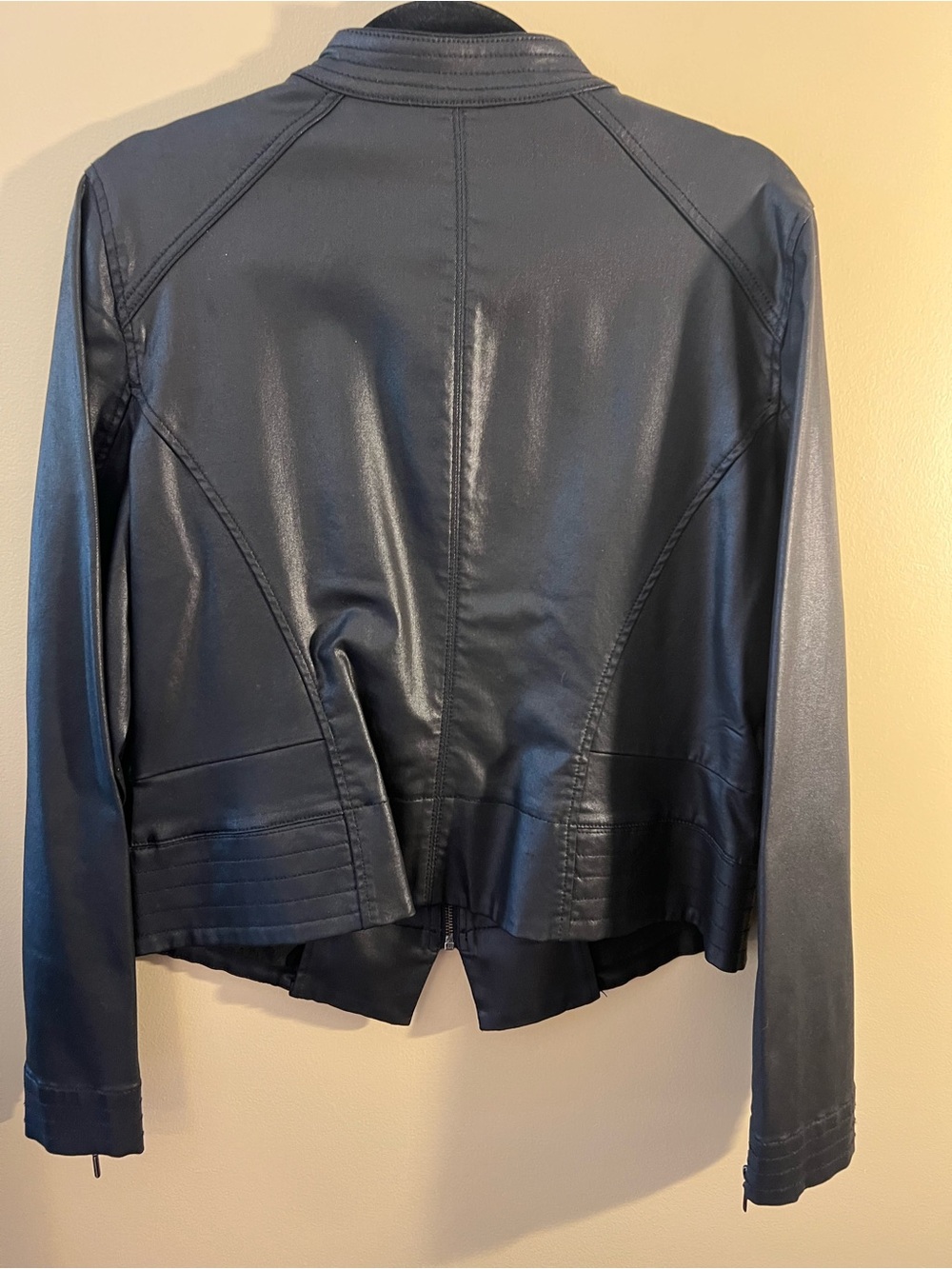 WHBM Gray Coated Moto Jacket - Picture 3 of 4